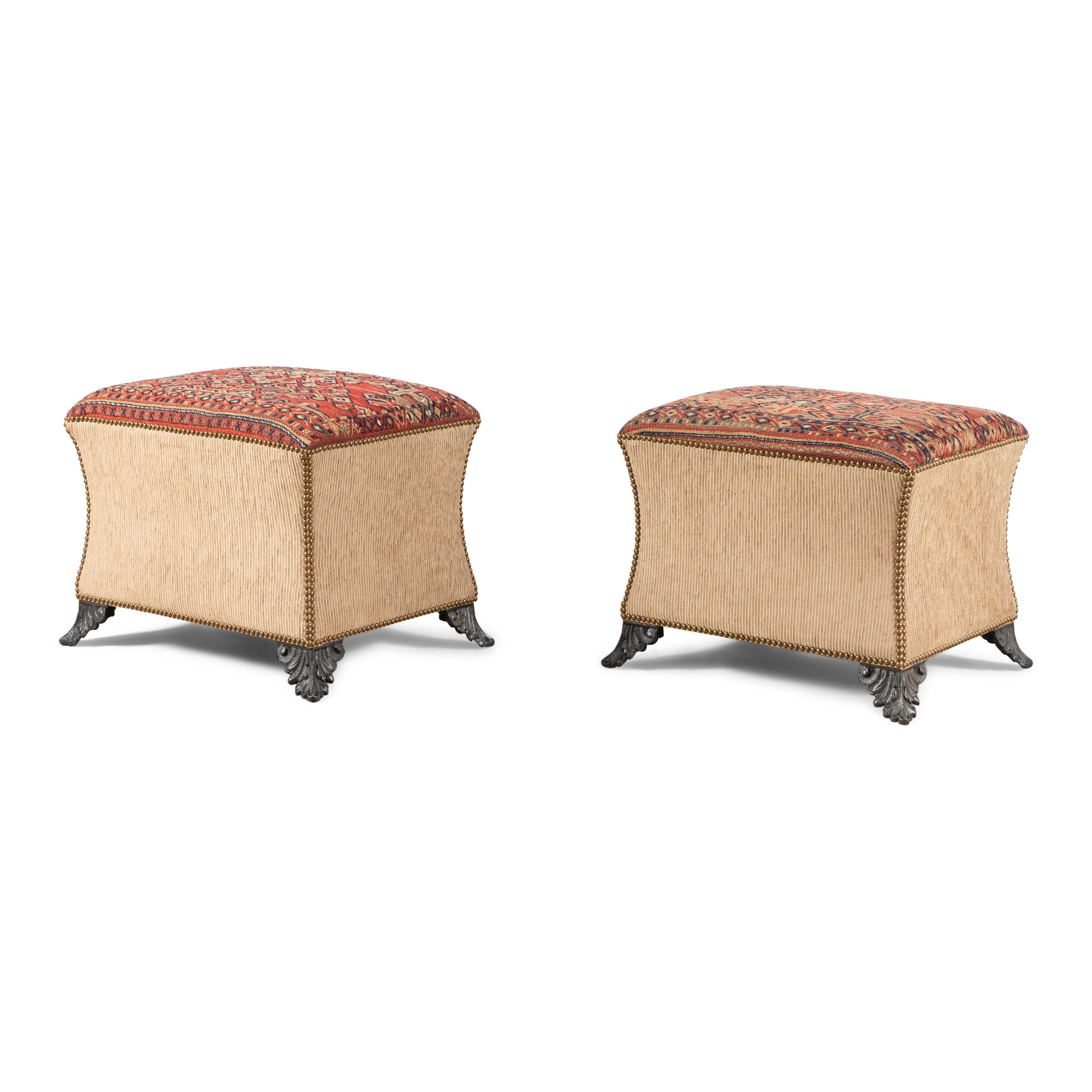A Pair of Kilim Upholstered Window Seats