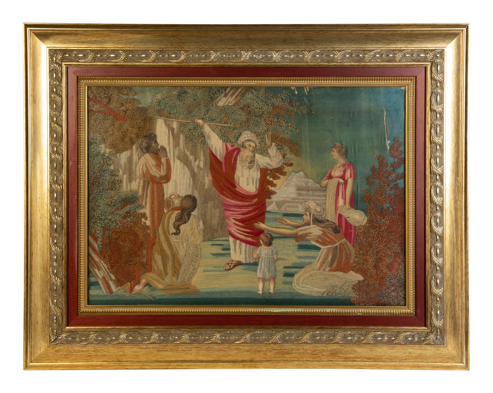 Four Needlework and Silk Pictures