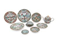A Partial Set of Chinese Export Famille Rose Porcelain 'Rooster' Dinner Service