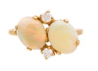 A Collection of Yellow Gold, Diamond, Cultured Pearl, Mabe Pearl, Opal and Ruby Jewelry 7.40 dwts.