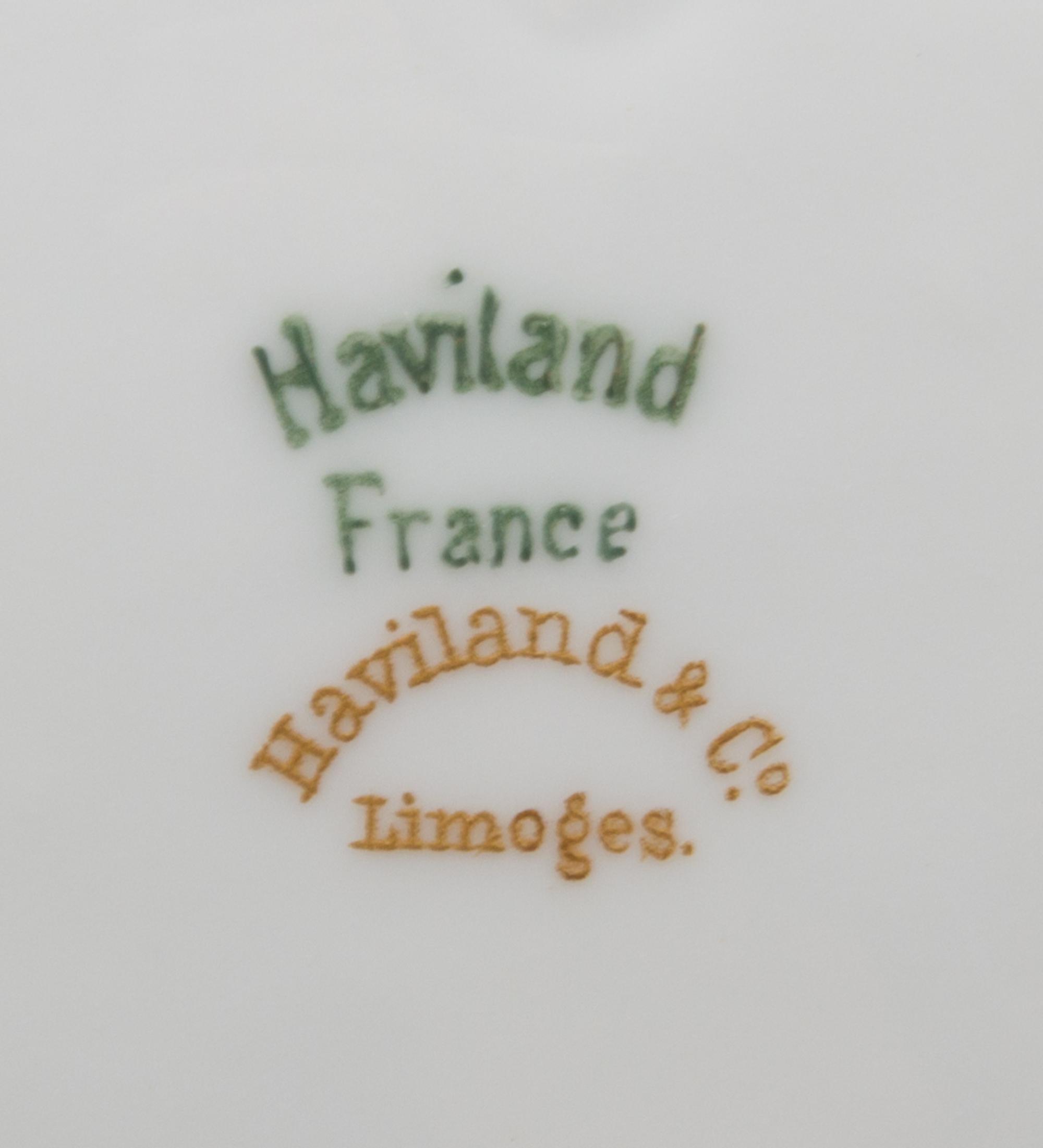 A Haviland Limoges Porcelain Coffee and Chocolate Service Height of tallest 10 1/4 inches.