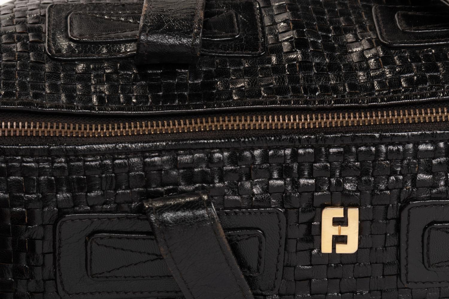 Fendi Woven Leather Bag, 1960s-1970s