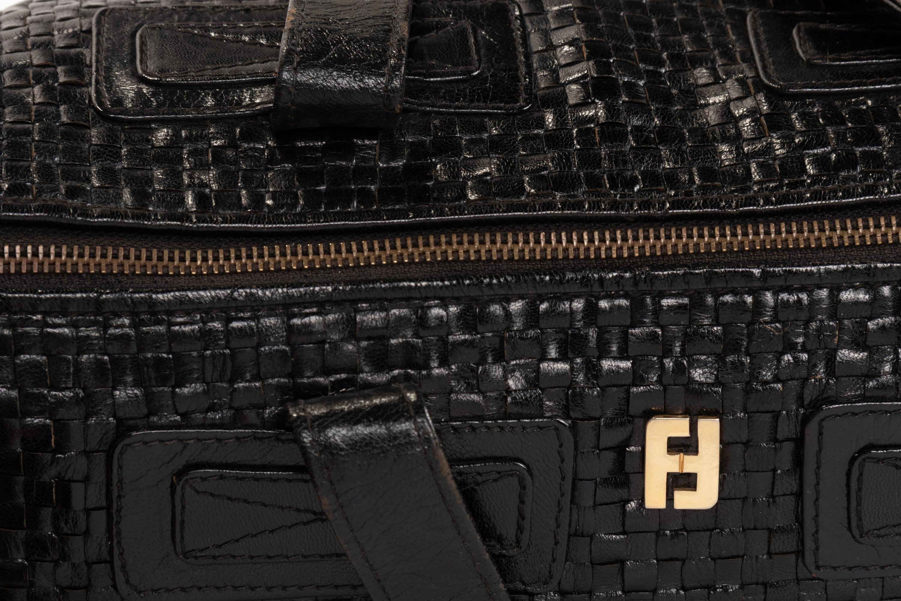 Fendi Woven Leather Bag, 1960s-1970s