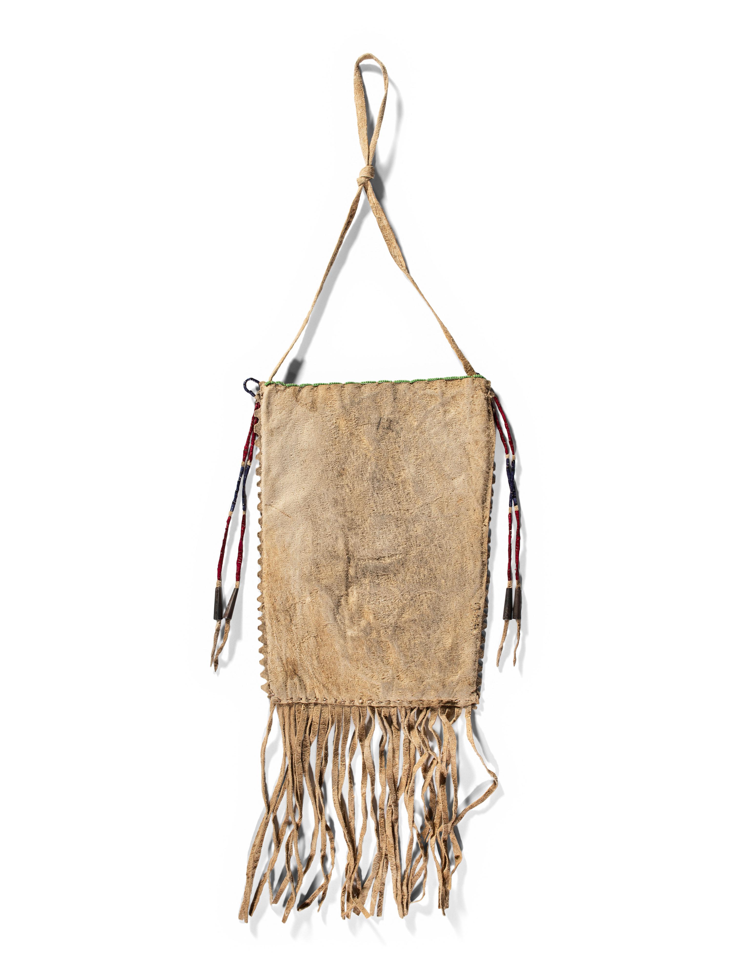 Sioux Beaded Hide Bag, with American Flags