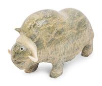 Inuit Carved Serpentine Stone Sculpture of a Muskox