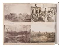 Exceptional album containing photographs of Pine Ridge Reservation and its surroundings, incl. Native American subjects, Indian schools, ceremonies, camp life, and Wounded Knee. Ca late 1890s-early 1900s.