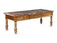 An Italian Giltwood Marble Top Low Table