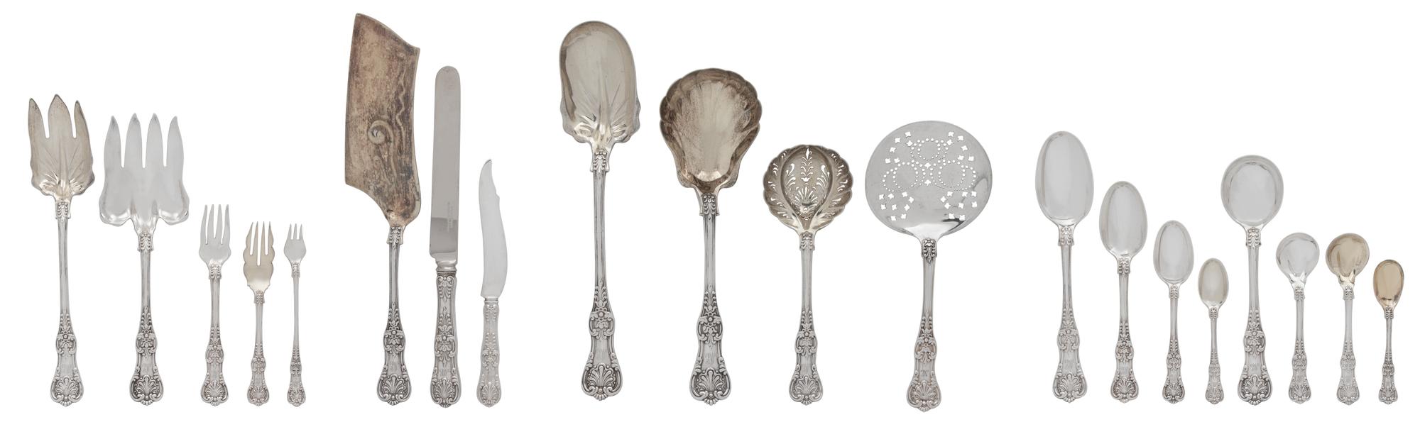 An Extensive Tiffany Silver Flatware Service — English King pattern, comprising:
