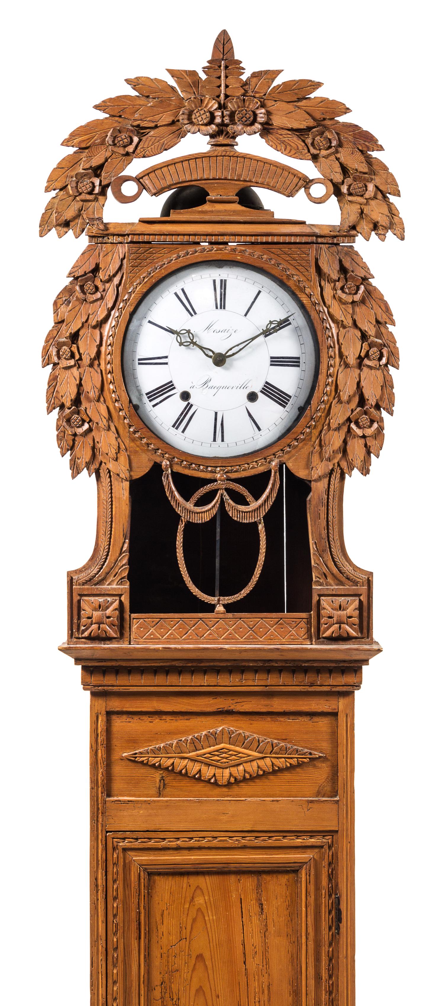 A French Provincial Tall Case Clock Height 97 1/2 inches. — NORMANDY, 19TH CENTURY