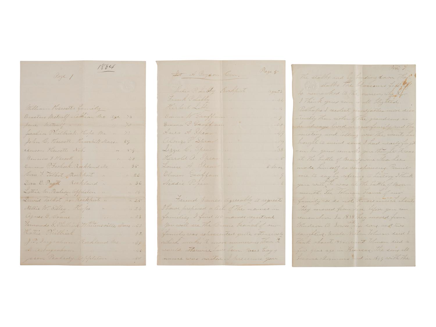 [CIVIL WAR]. Hewett brothers of Maine Civil War archive incl. CDVs and correspondence.