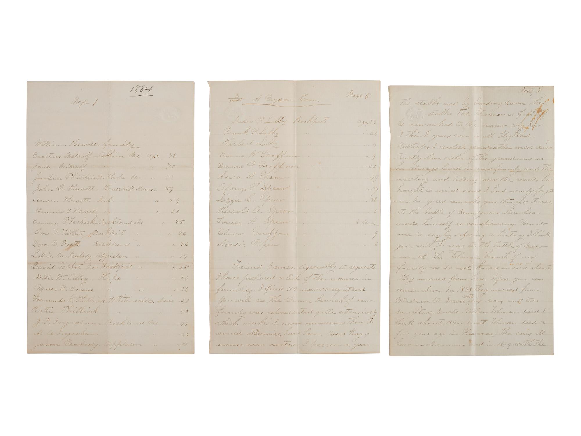 [CIVIL WAR]. Hewett brothers of Maine Civil War archive incl. CDVs and correspondence.