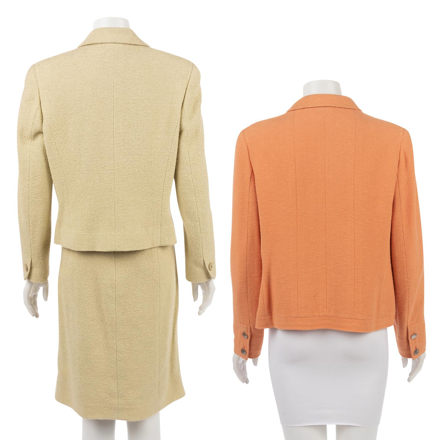 Three Chanel Pieces: One Two-Piece Skirt Suit, One Jacket, 1998