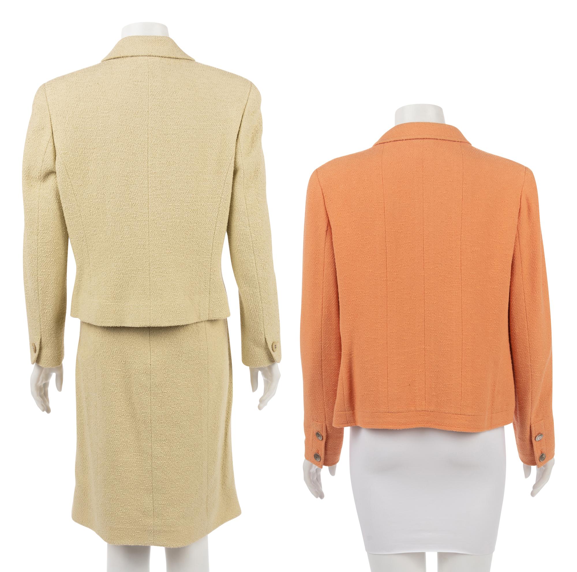 Three Chanel Pieces: One Two-Piece Skirt Suit, One Jacket, 1998