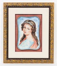 A Pair of Continental Porcelain Painted Plaques Height of larger 15 1/2 x width 12 1/4 inches.