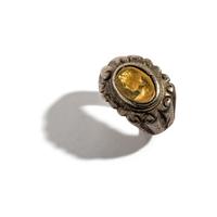 A Roman Silver and Gold Finger Ring with a Portrait Head