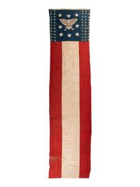[FLAGS]. Patriotic banner featuring eagle and stars. Ca late 19th-early 20th century.