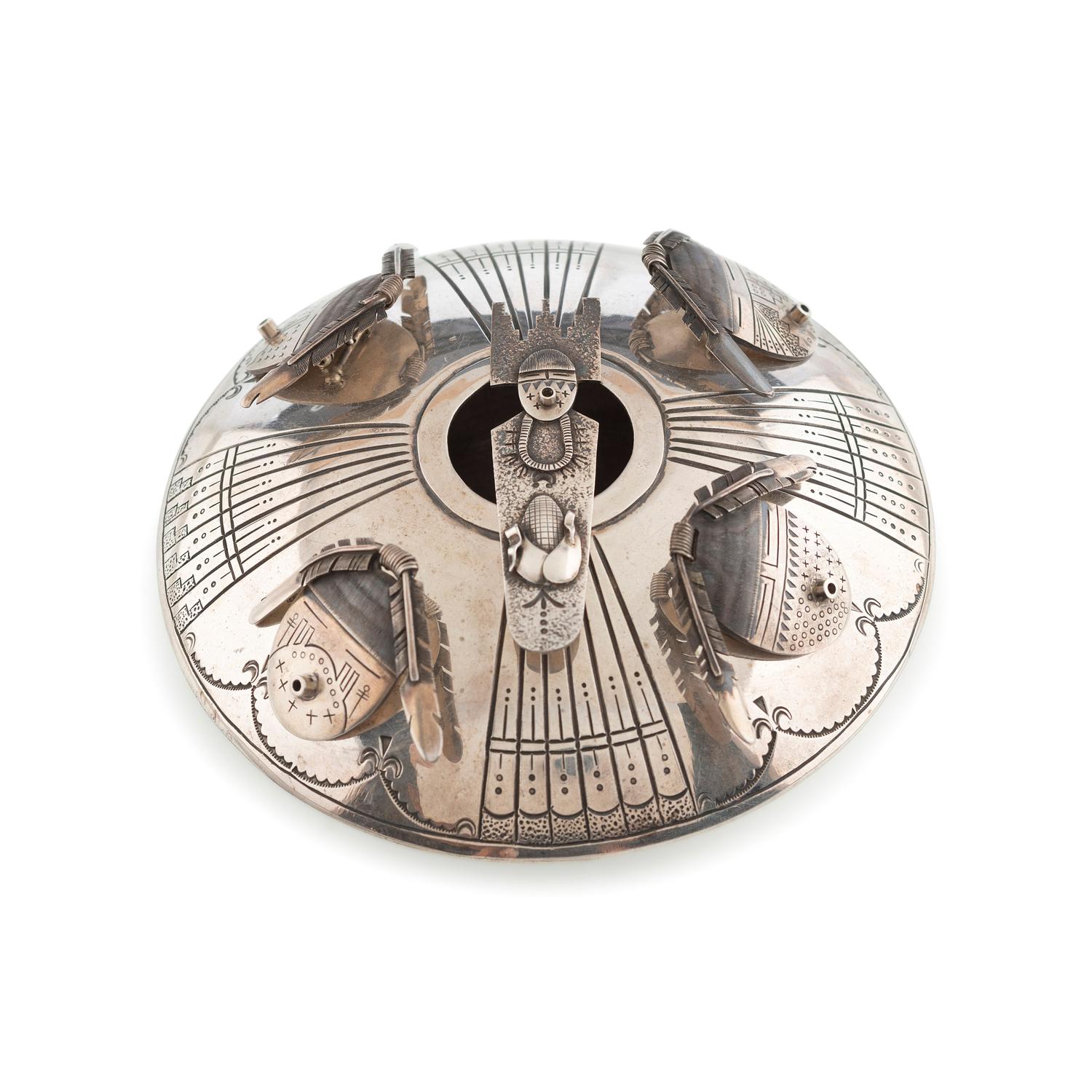 Sterling Silver Bowl, with Removable Katsina Brooches