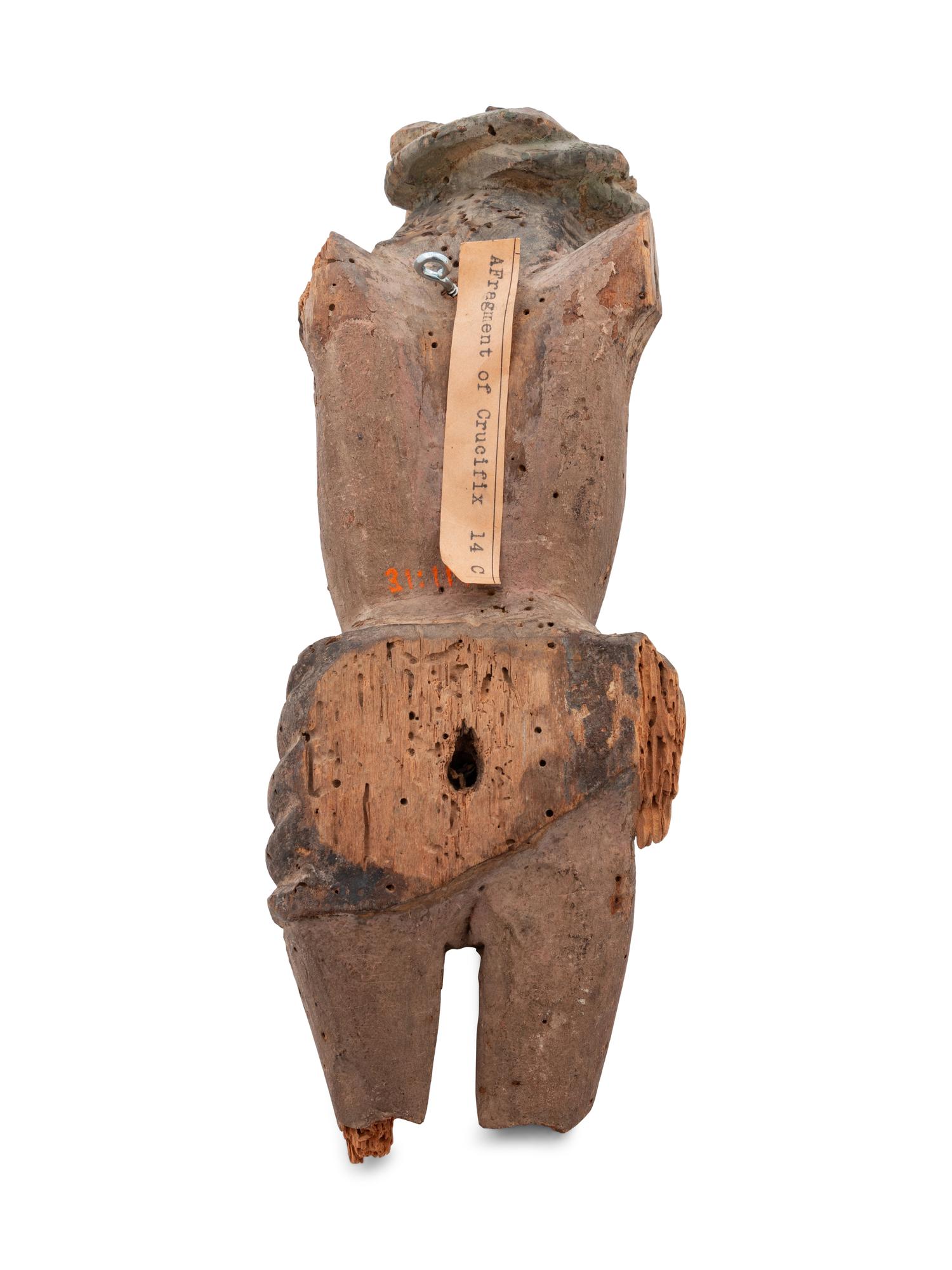 A Continental Carved Wood Fragment of a Crucifix