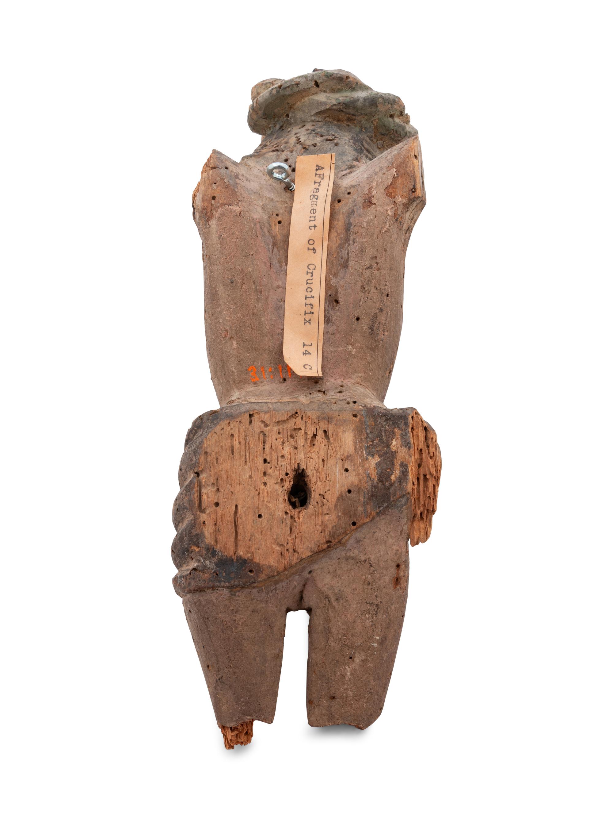 A Continental Carved Wood Fragment of a Crucifix