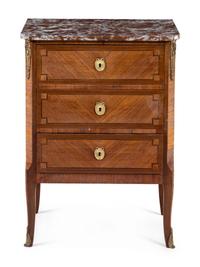 A Louis XVI Style Marble-Top Commode