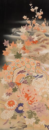 A Japanese Kuro Tomesode Kimono