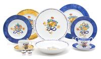 A Bernardaud Limoges Porcelain Dinner Service Diameter of dinner plate 11 3/4 inches. — 20TH CENTURY