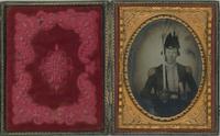 [Ambrotype] Quarter-plate Militia Man with Sword