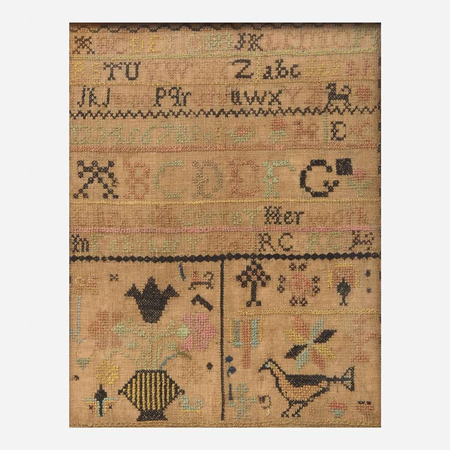 A needlework sampler Elizabeth Correy (1793-1872), New London, Chester County, PA, dated "1803"