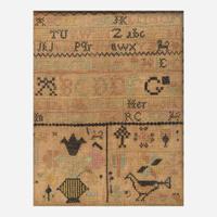 A needlework sampler Elizabeth Correy (1793-1872), New London, Chester County, PA, dated "1803"