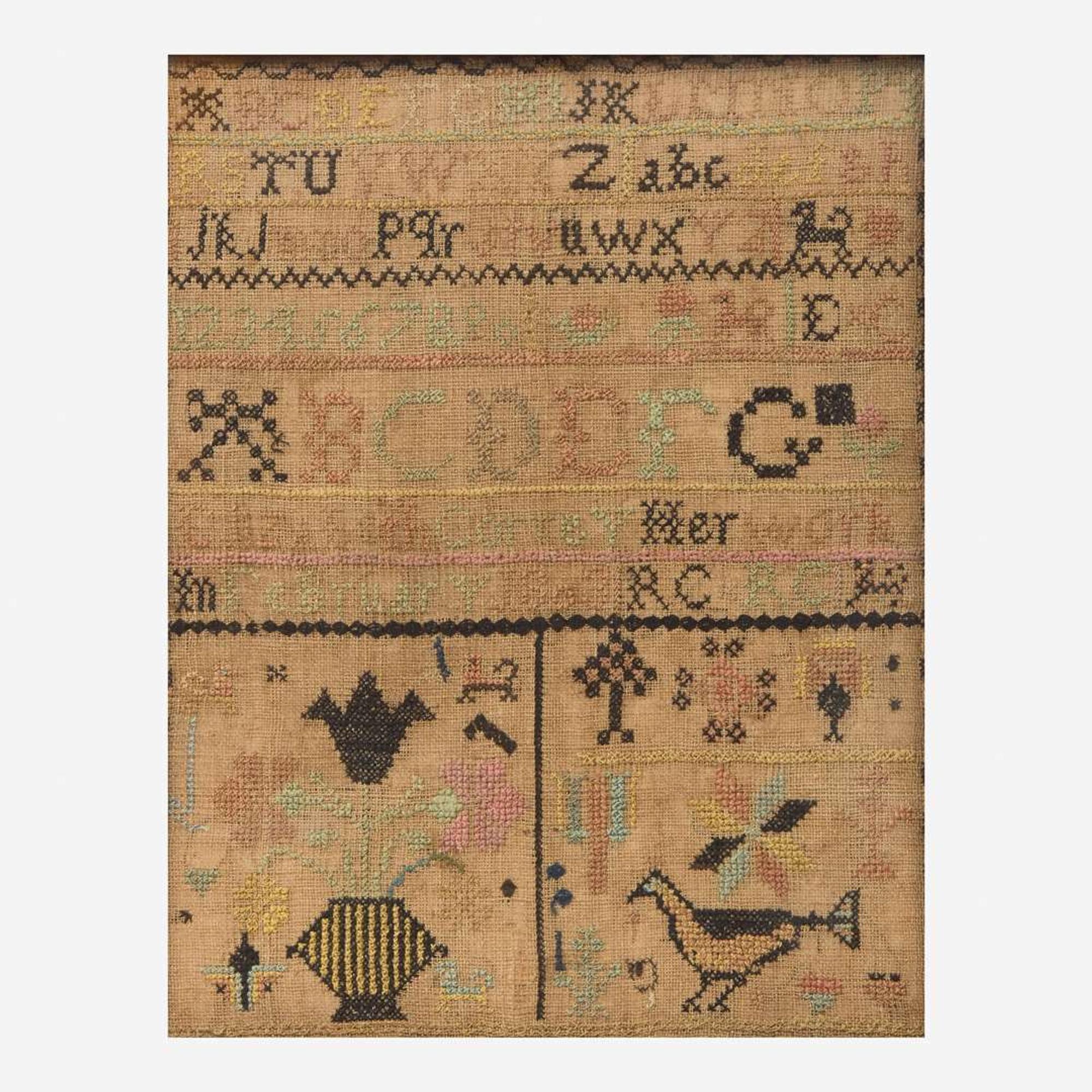 A needlework sampler Elizabeth Correy (1793-1872), New London, Chester County, PA, dated "1803"