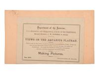 [WESTERN AMERICANA]. HILLERS, John K. (1843-1925), photographer. Making Pictures. Aquarius Plateau, Utah Territory.