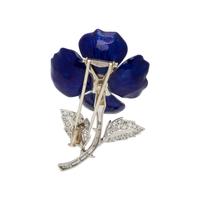 BOUCHERON, DIAMOND AND ENAMEL 'EGLANTINE' FLOWER BROOCH