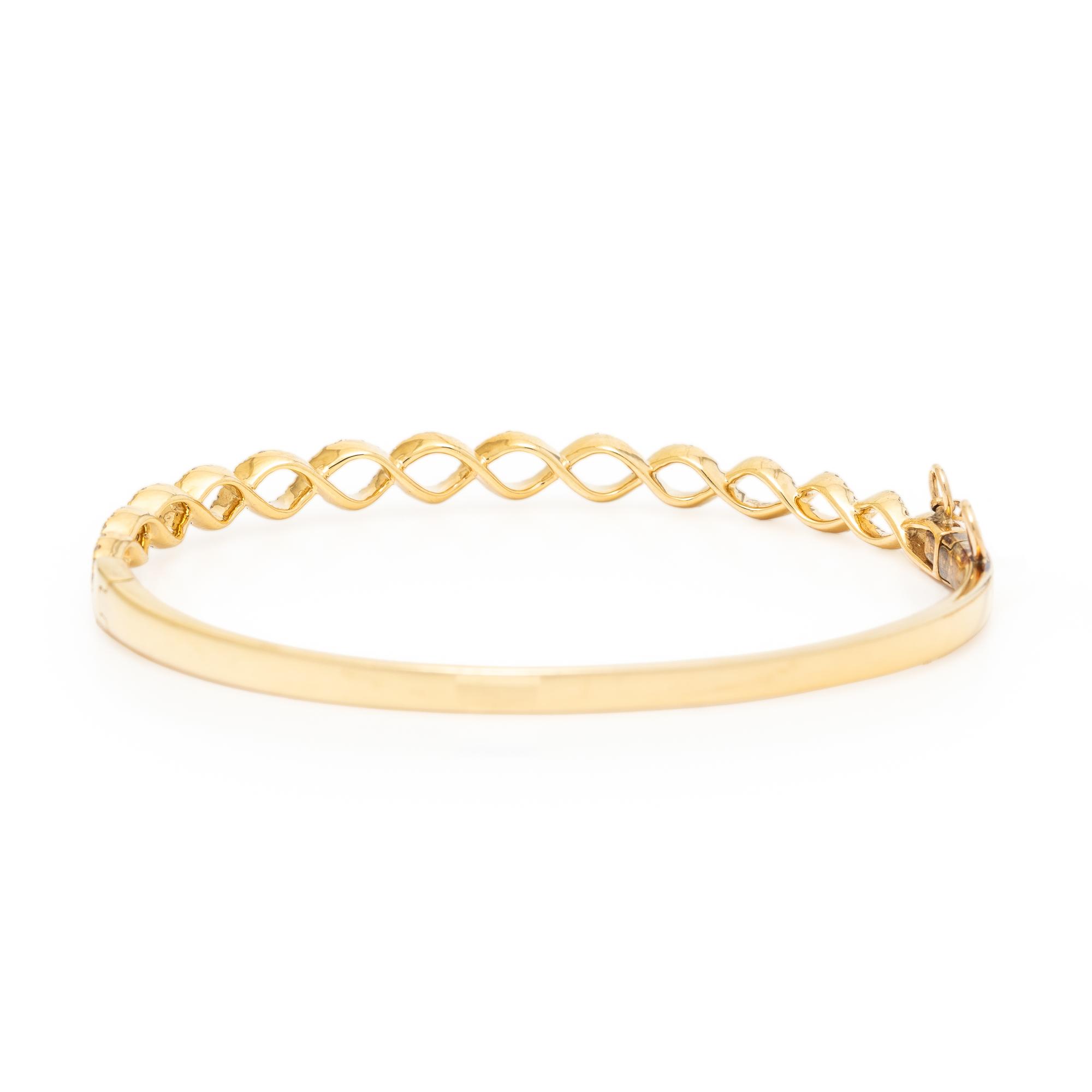 Diamond and Yellow Gold Bangle Bracelet