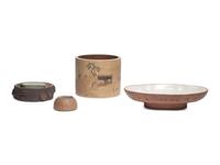 Four Chinese Yixing Zisha Pottery Vessels