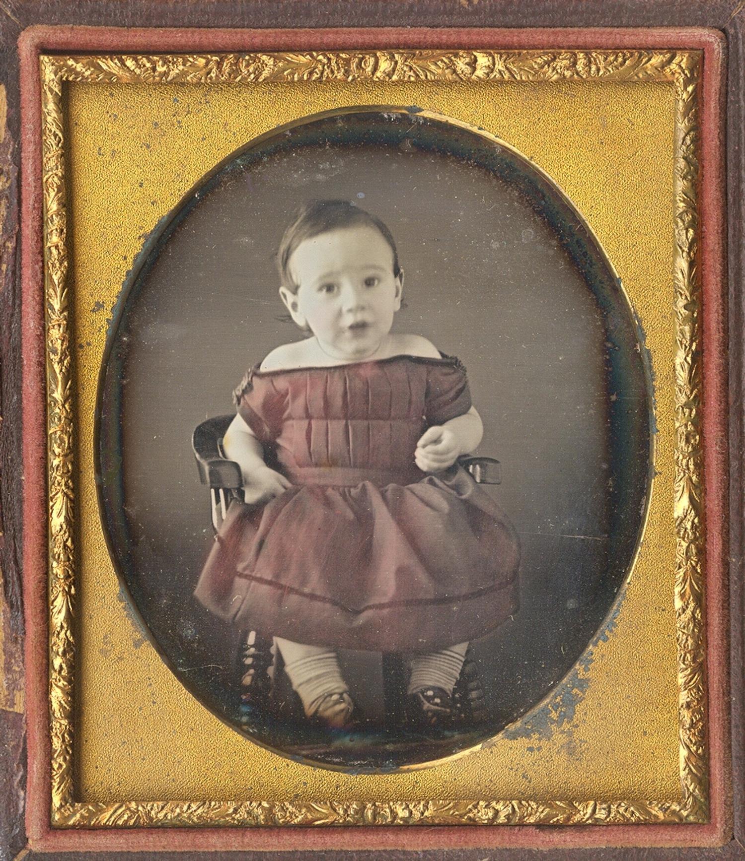 [Daguerreotype] Child in Red Dress