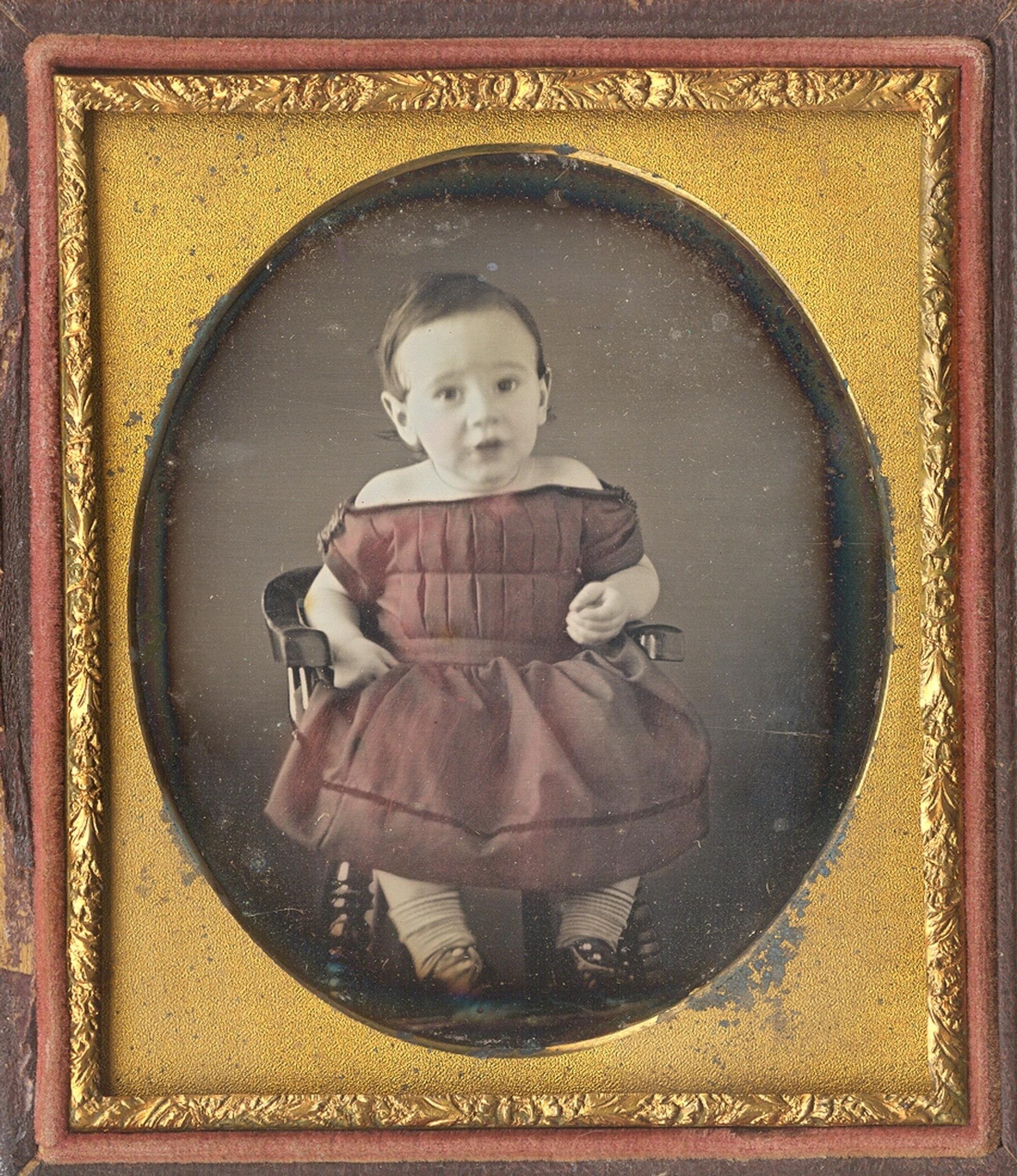 [Daguerreotype] Child in Red Dress