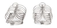 Two English Silver Toast Racks, Nayler Brothers, retailed by Tiffany & Co., London, 1929,