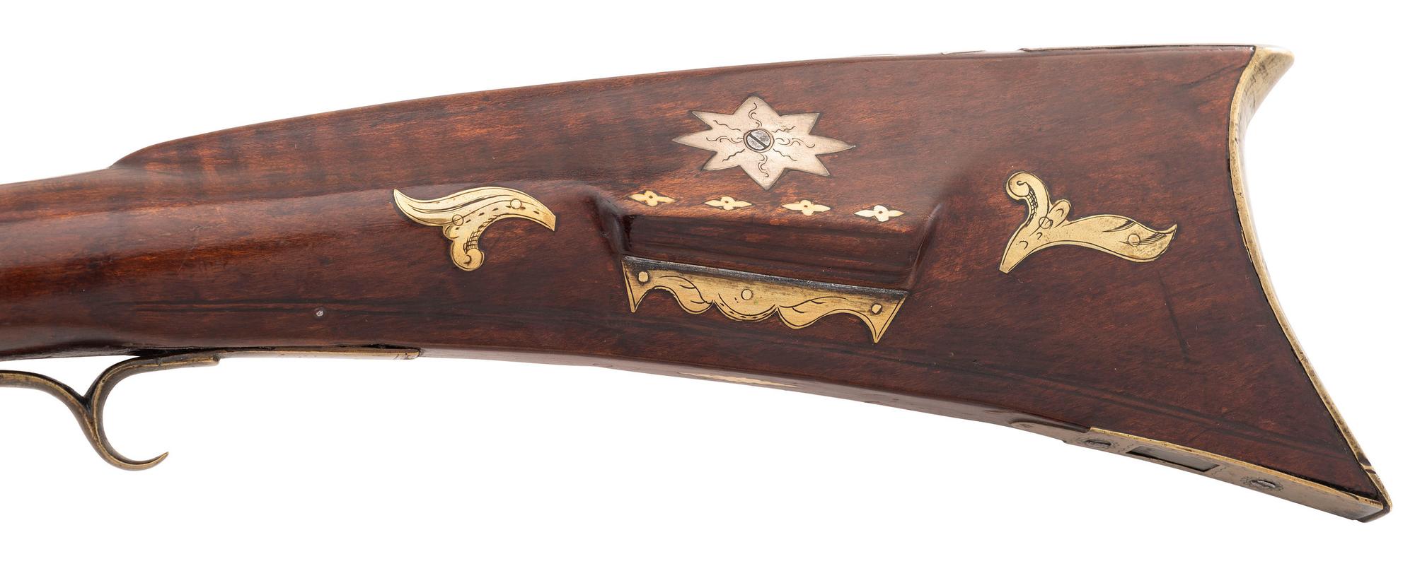 Highly Adorned Lehigh Valley Flintlock Rifle Attributed to Adam Knutz