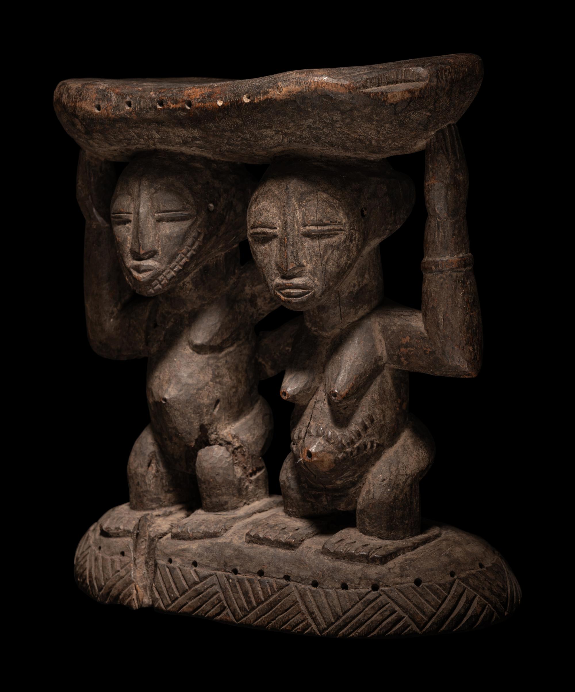 A Baule Wood Stool