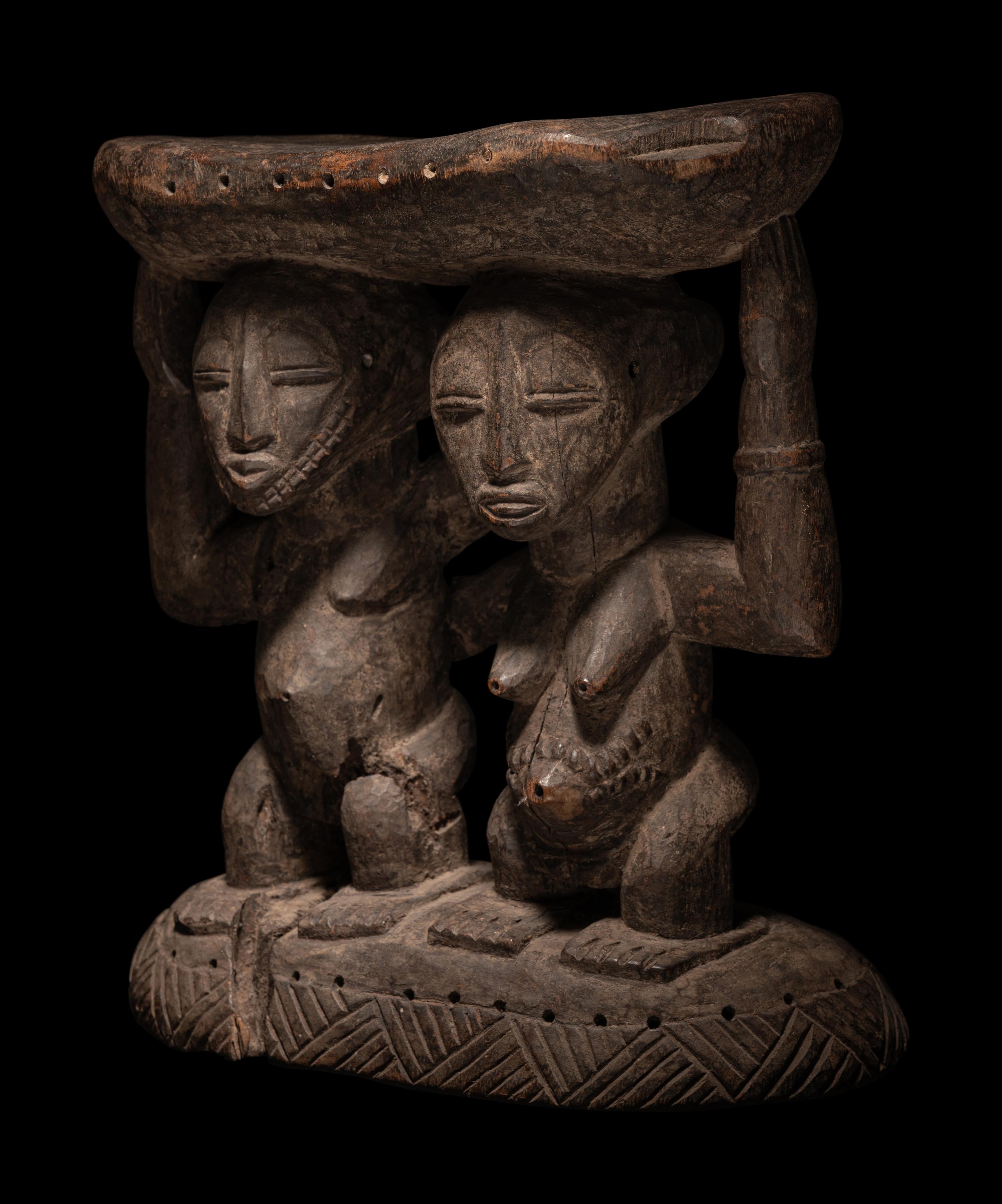 A Baule Wood Stool