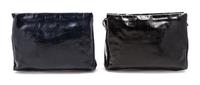 Two Prada Embossed Leather Oversized Clutches, 15 x 10 x 2 inches.