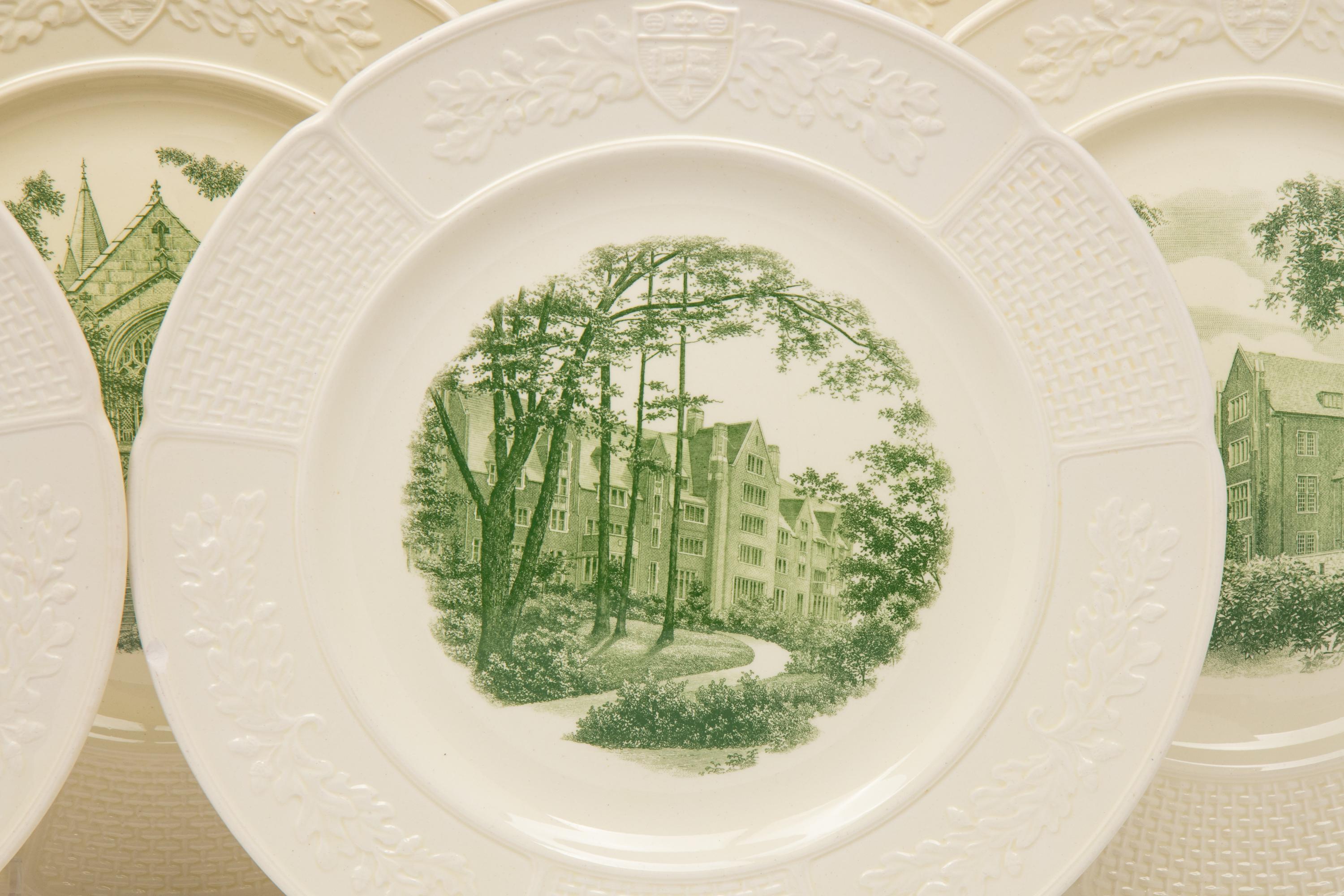 A Set of Twelve Wedgwood Plates with Landscapes of Wellesley College