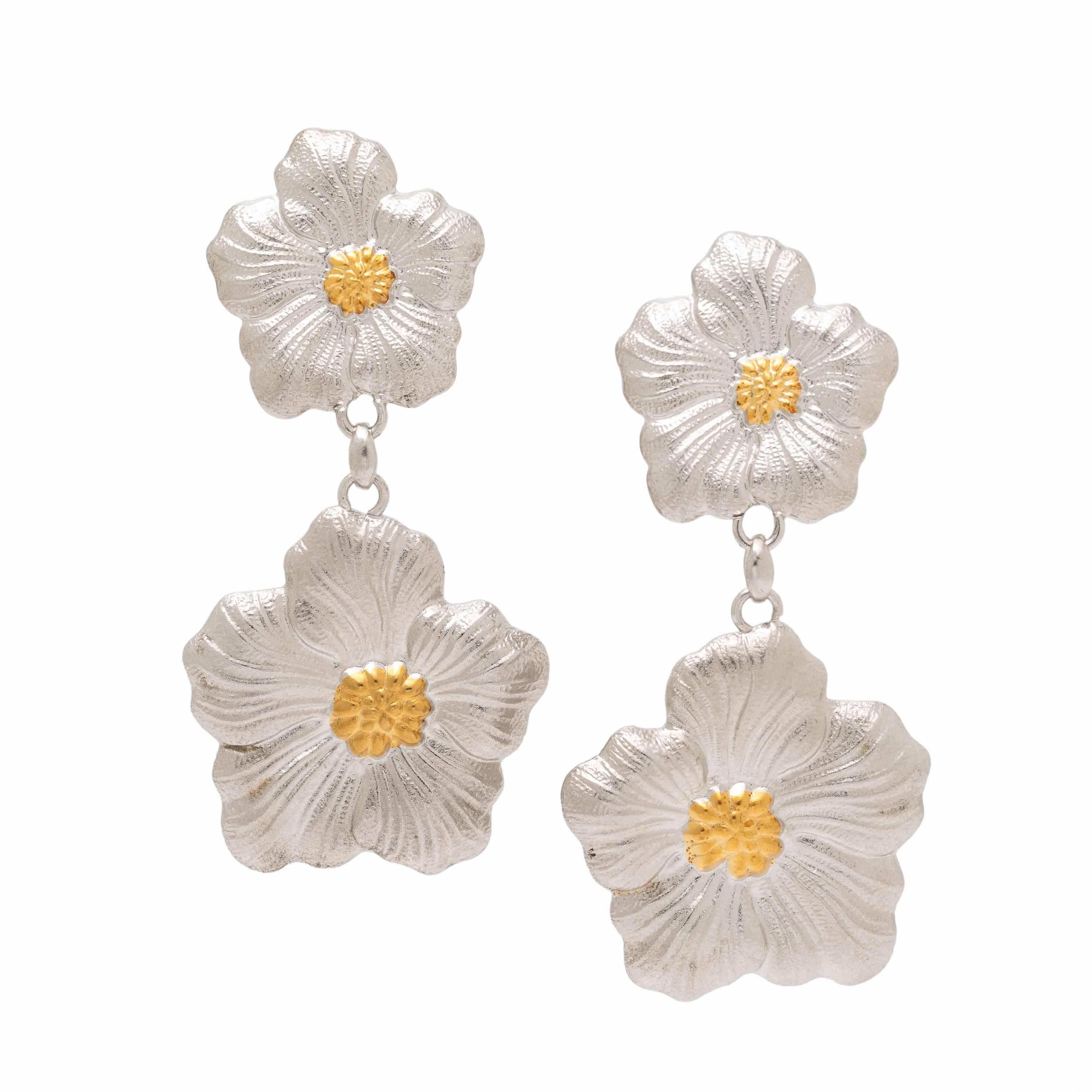 Buccellati, 'Blossoms Vermeil Gardenia', Sterling Silver Pendant Earrings