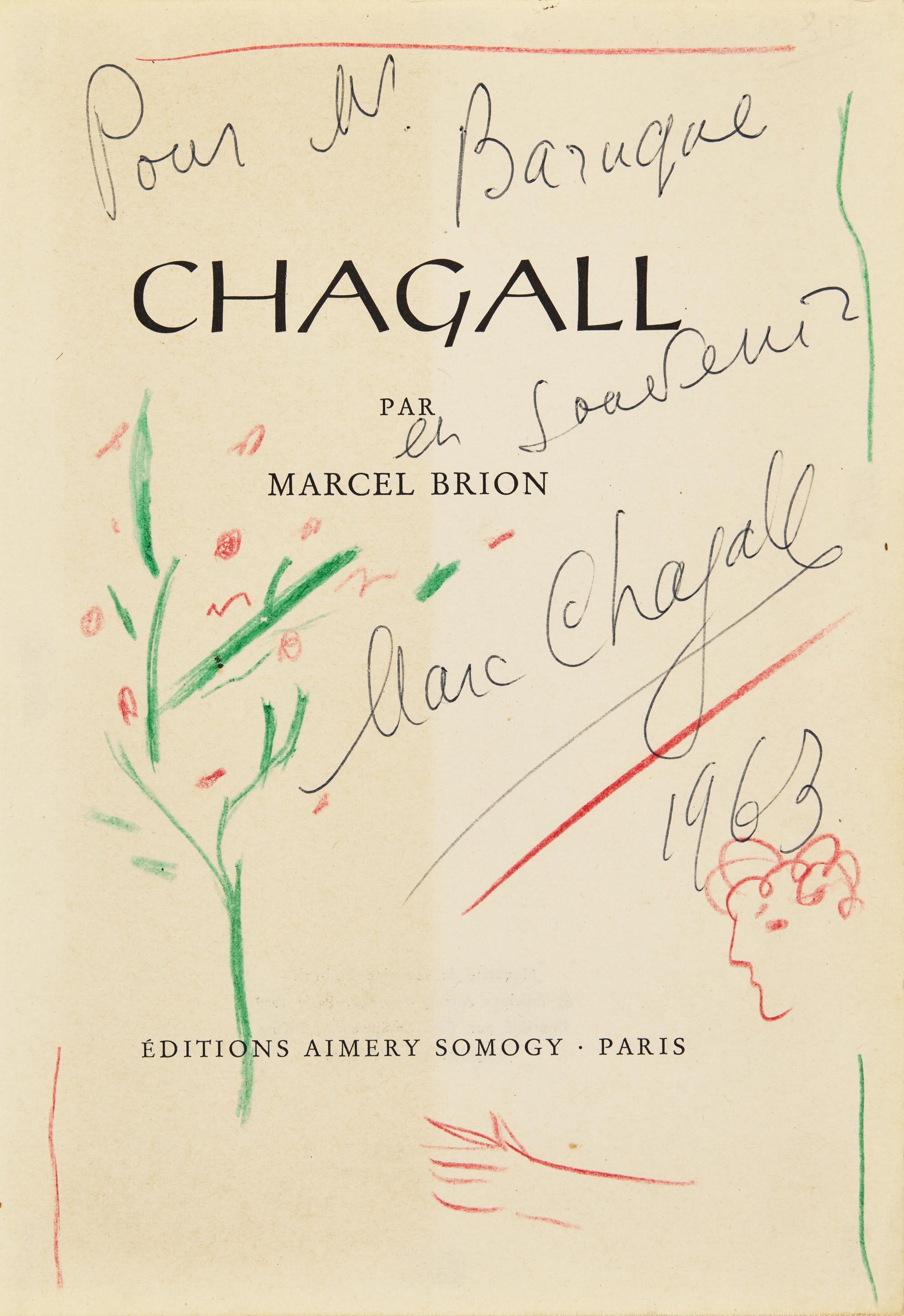 Marc Chagall (Belarusian/French, 1887-1985) — Chagall de Profil avec un Pommier , 1963