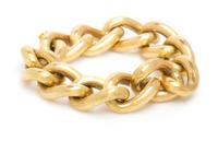 An 18 Karat Yellow Gold Textured Curb Link Bracelet, 44.70 dwts.