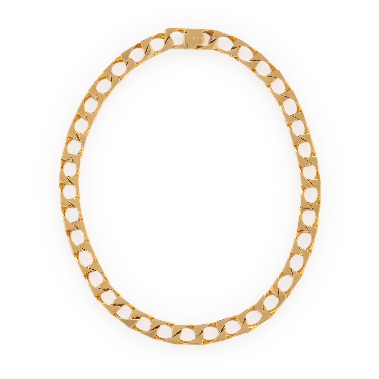 CARTIER, YELLOW GOLD AND DIAMOND LINK NECKLACE