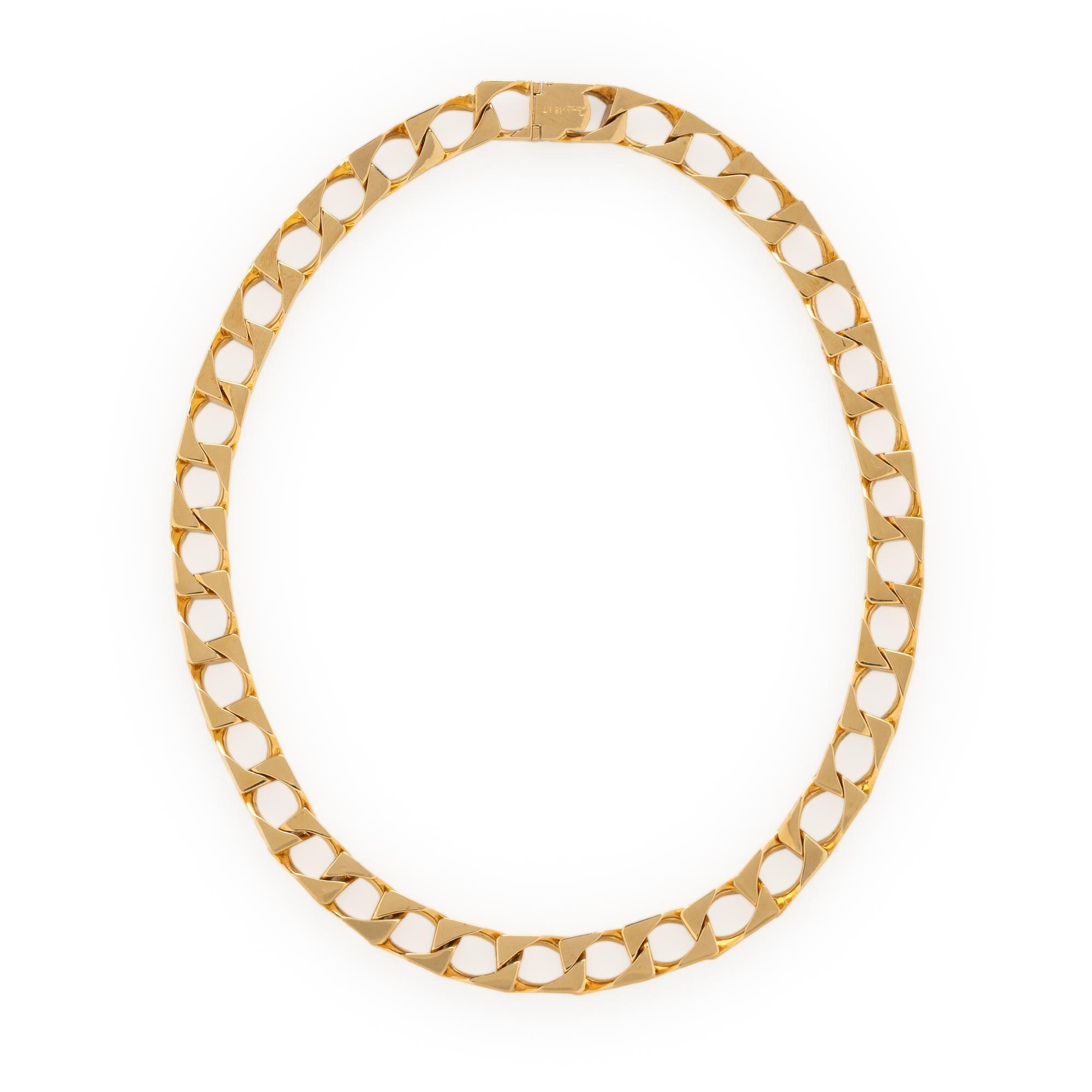 CARTIER, YELLOW GOLD AND DIAMOND LINK NECKLACE