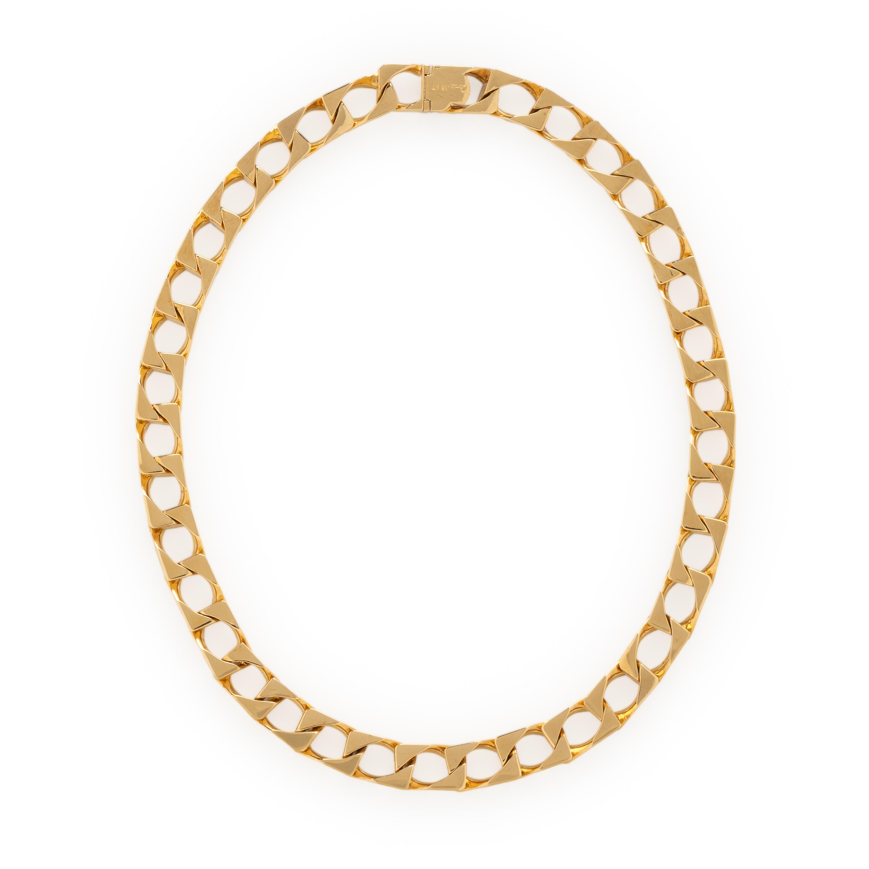 CARTIER, YELLOW GOLD AND DIAMOND LINK NECKLACE