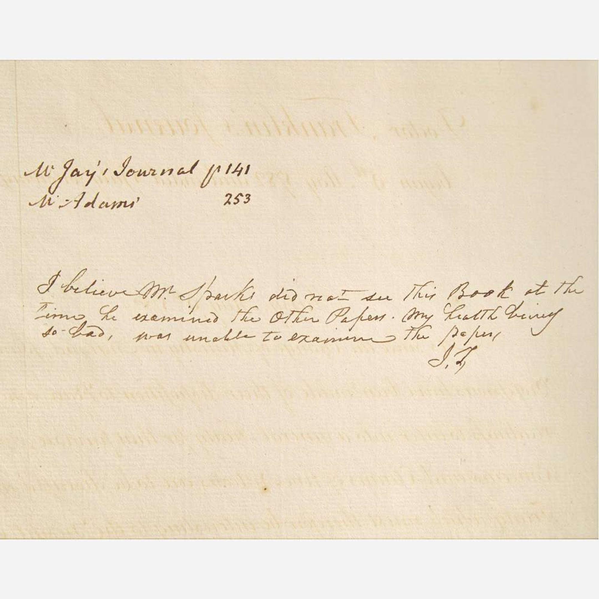 [Americana] [Treaty of Paris] [Franklin, Benjamin, and John Adams, and John Jay, et al.] Contemporary Manuscript Letterbook of the Peace Negotiations between the United States and Great Britain