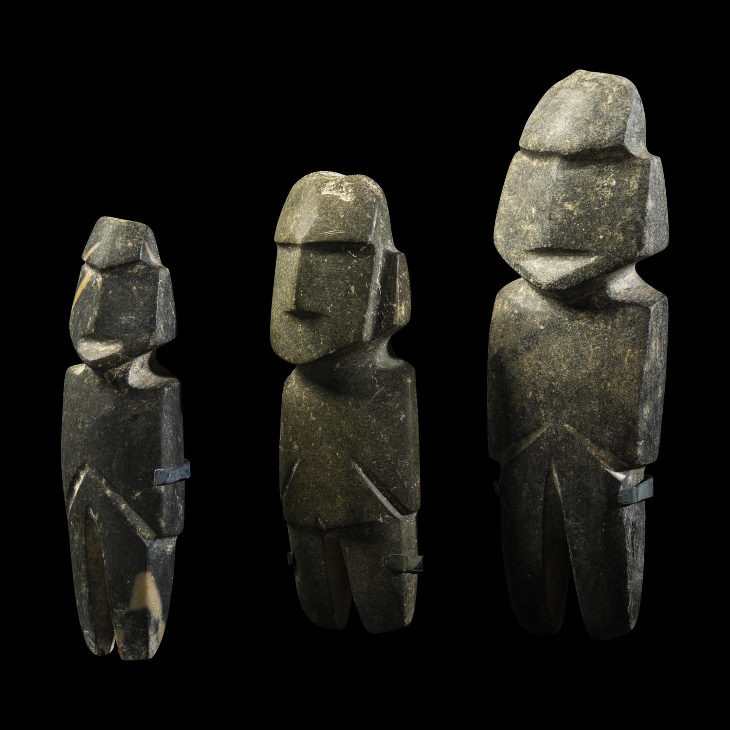 Three Mezcala Stone Standing Figures